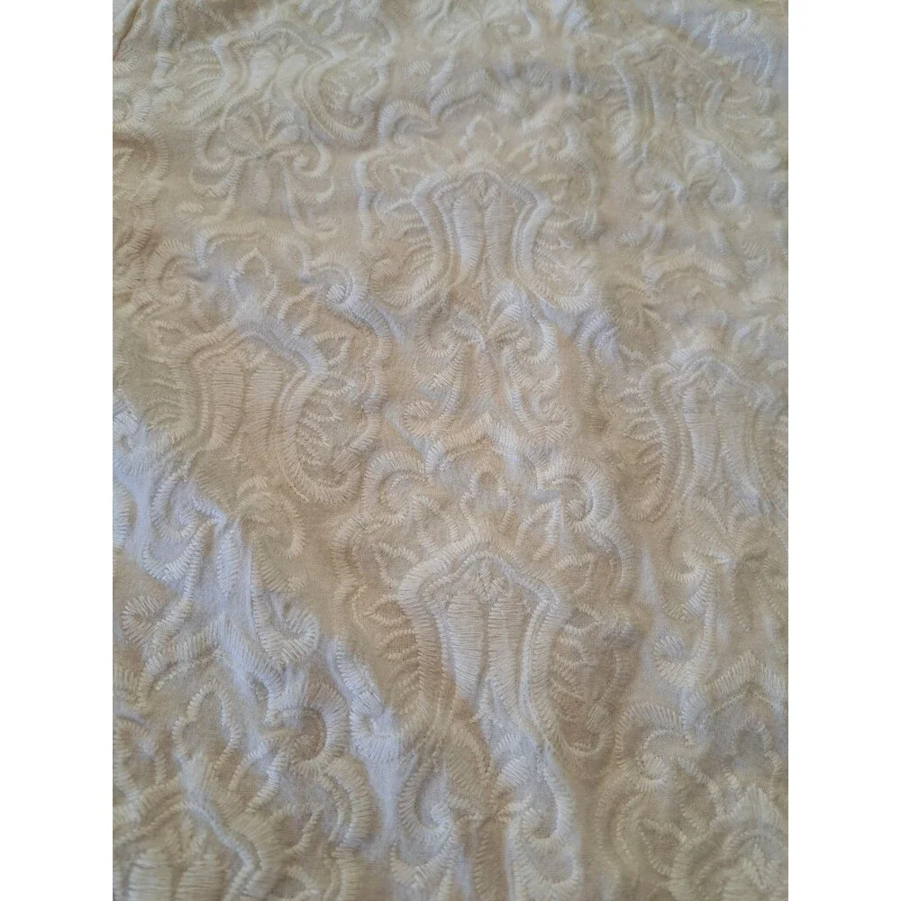 J Crew Top Ivory Textured Embroidered Jacquard Women's Size Small